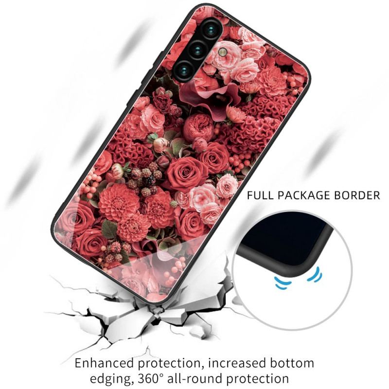 Coque Samsung Galaxy A13 5G / A04s Verre trempé Fleurs Roses