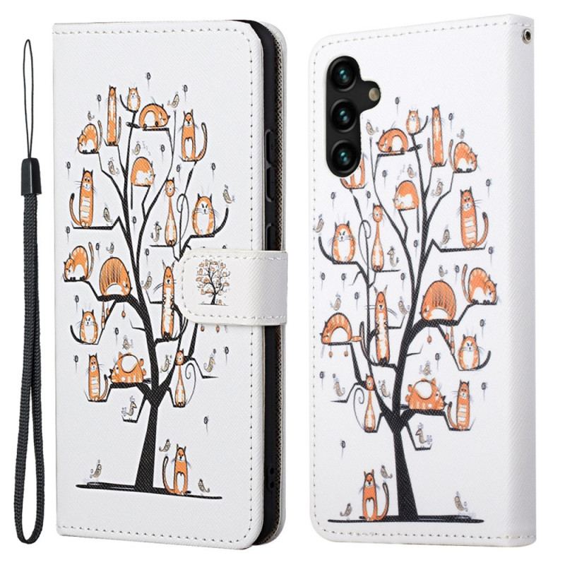 Housse Samsung Galaxy A13 5G / 04s Funky Cats à Lanière