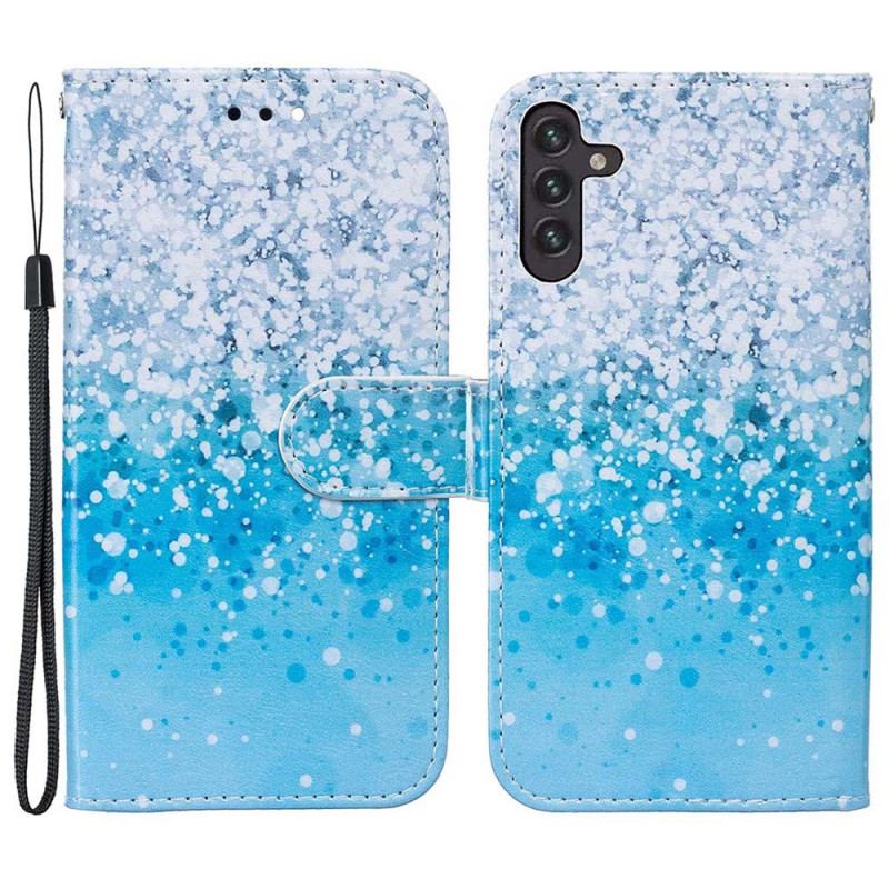 Housse Samsung Galaxy A13 5G / A04s Dégradé Paillettes Bleues