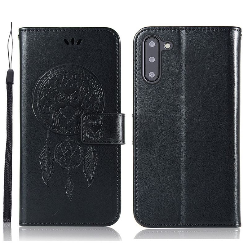 Housse Samsung Galaxy A13 5G / A04s effet cuir Attrape Rêves Hibou