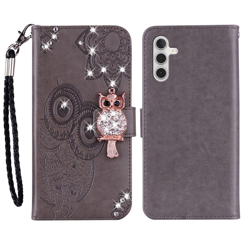 Housse Samsung Galaxy A13 5G / A04s Hibou Mandala et Breloque