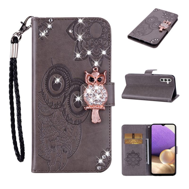 Housse Samsung Galaxy A13 5G / A04s Hibou Mandala et Breloque