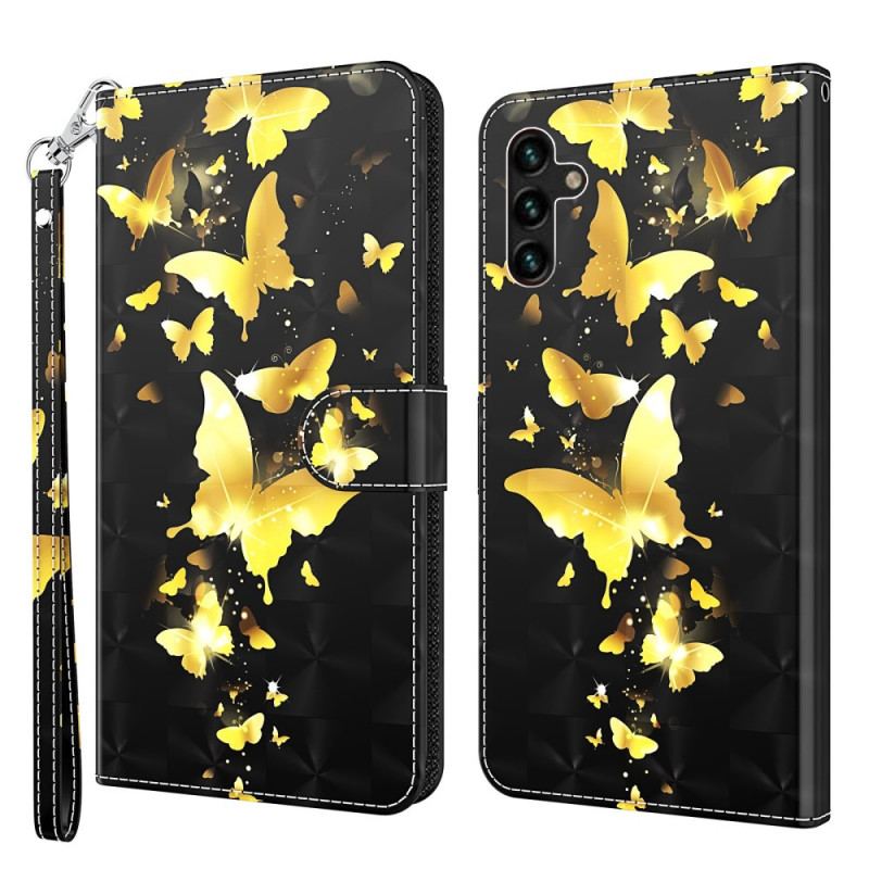 Housse Samsung Galaxy A13 5G / A04s Papillons Jaunes