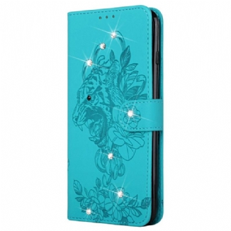 Housse Samsung Galaxy A13 5G / A04s Tigre Baroque et Diamants