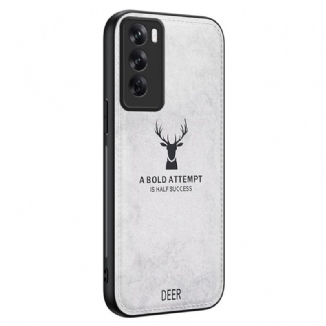 Coque Oppo Reno 12 Texture Tissu Motif Cerf