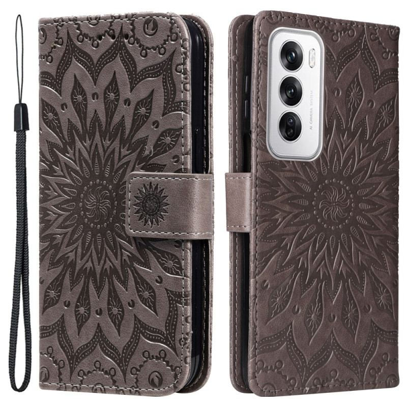 Housse Oppo Reno 12 5G Mandala à Lanière