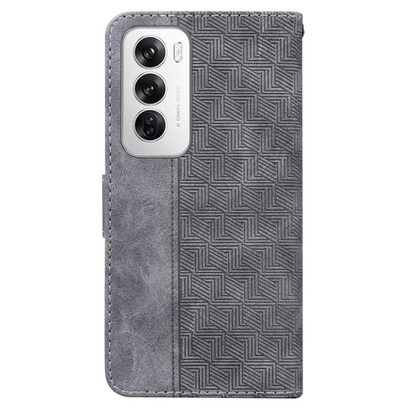 Housse Oppo Reno 12 5G Motif Tissé à Lanière