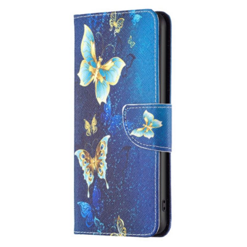 Housse Oppo Reno 12 5G Papillons Dorés