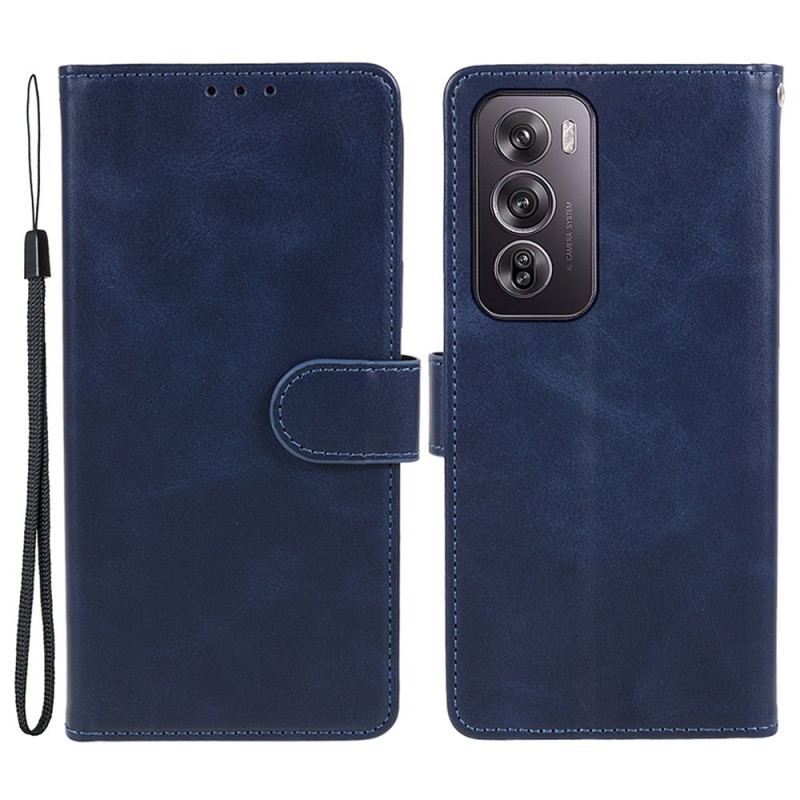 Housse Oppo Reno 12 5G Simili Cuir à Lanière