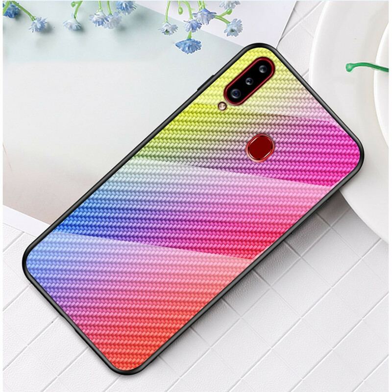 Coque Samsung Galaxy A20s Verre Trempé Fibre Carbone