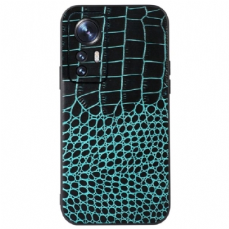 Coque Xiaomi 12 Pro Cuir Effet Peau de Crocodile