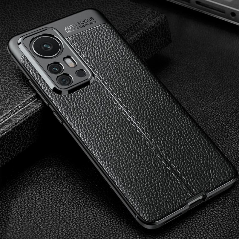 Coque Xiaomi 12 Pro Effet Cuir Litchi Double Line