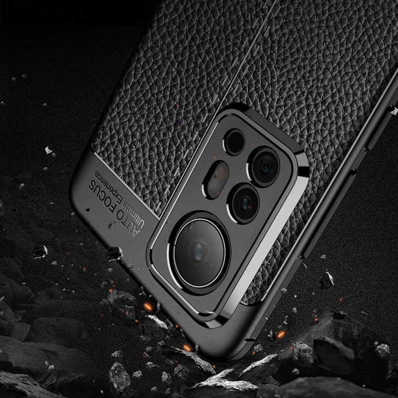 Coque Xiaomi 12 Pro Effet Cuir Litchi Double Line