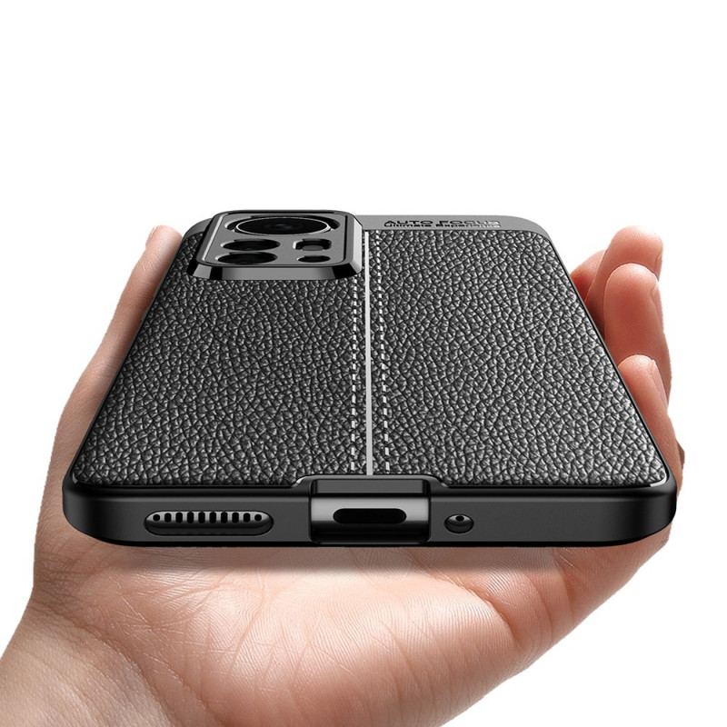 Coque Xiaomi 12 Pro Effet Cuir Litchi Double Line