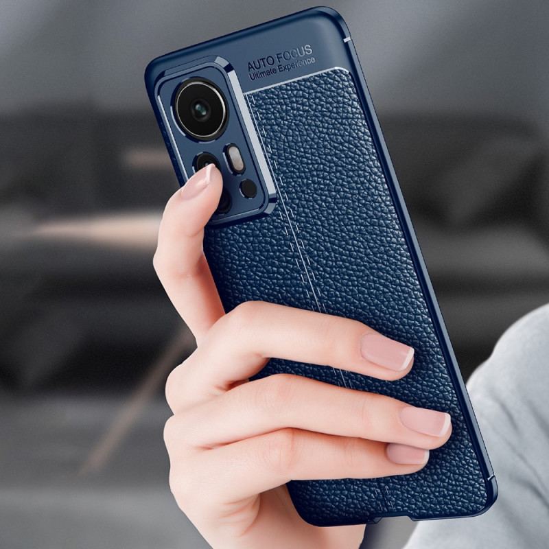 Coque Xiaomi 12 Pro Effet Cuir Litchi Double Line