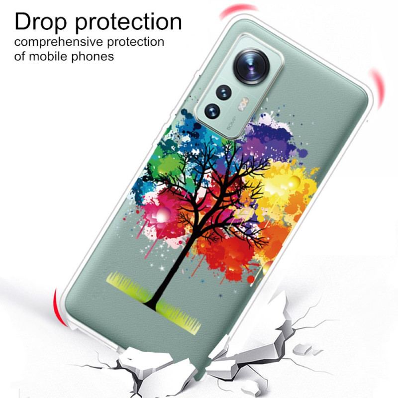 Coque Xiaomi 12 Pro Silicone Arbre Coloré