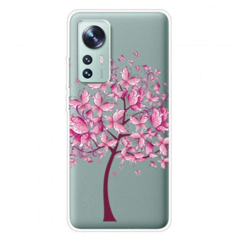 Coque Xiaomi 12 Pro Silicone Arbre Rose