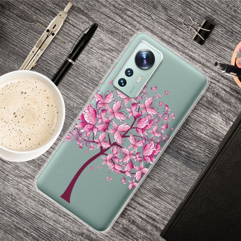 Coque Xiaomi 12 Pro Silicone Arbre Rose