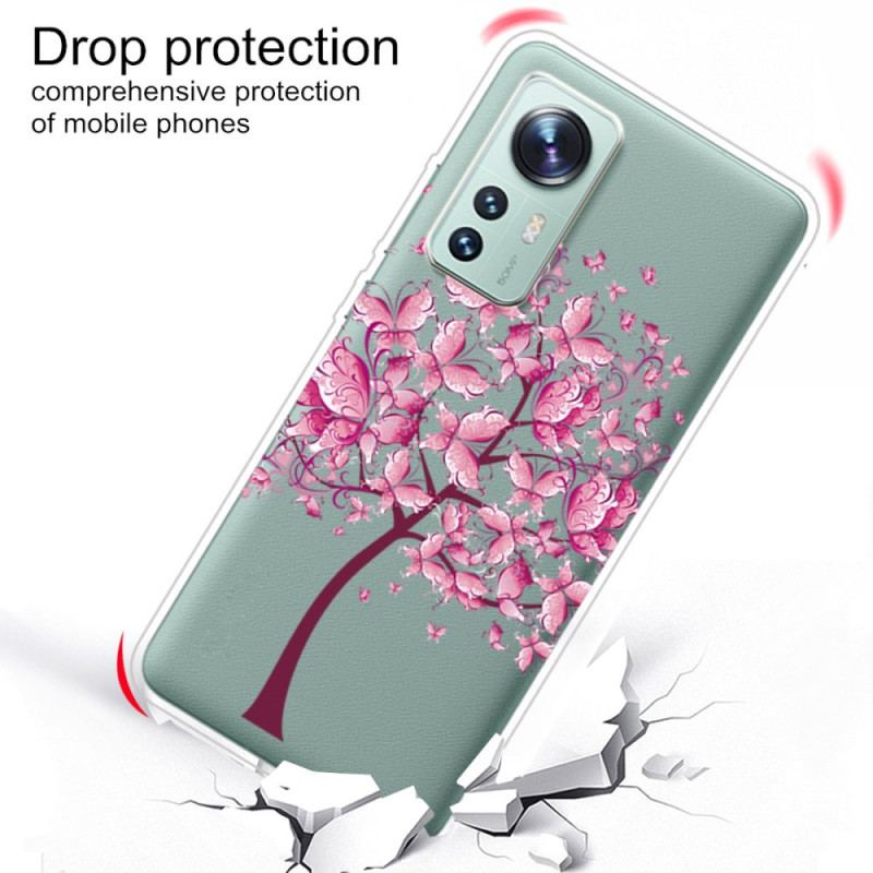 Coque Xiaomi 12 Pro Silicone Arbre Rose