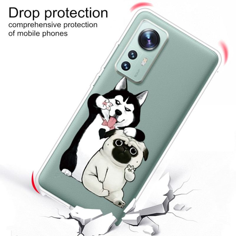 Coque Xiaomi 12 Pro Silicone Drôles de Chiens