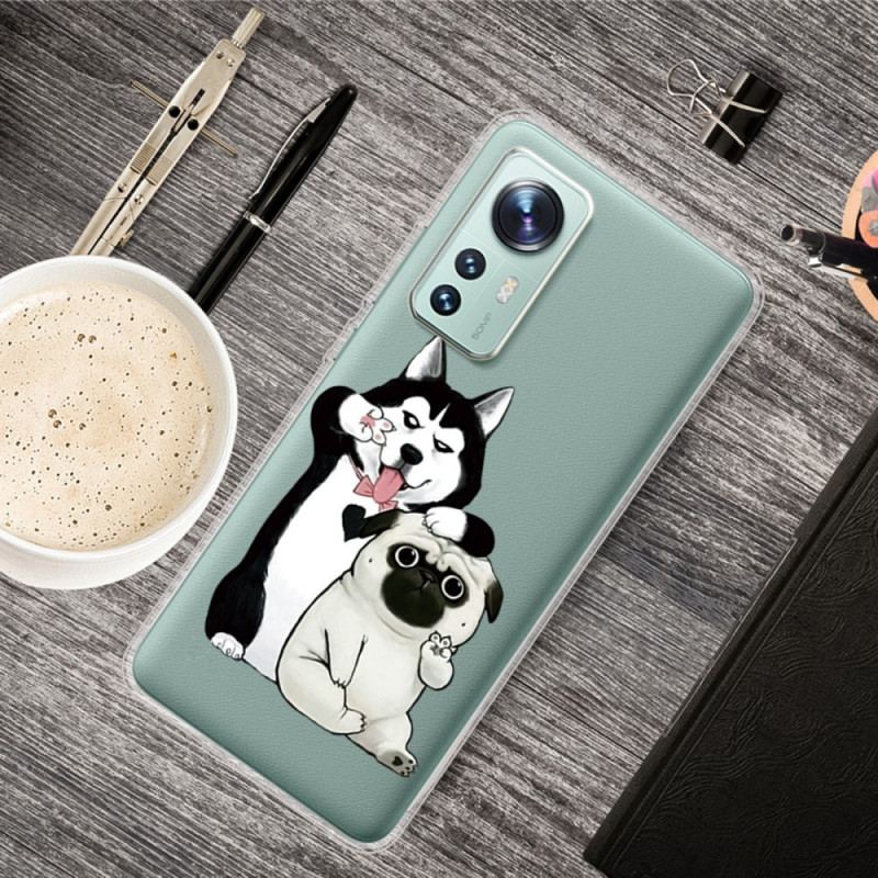 Coque Xiaomi 12 Pro Silicone Drôles de Chiens