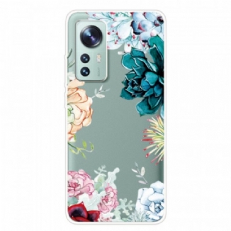 Coque Xiaomi 12 Pro Silicone Fleurs Sauvages