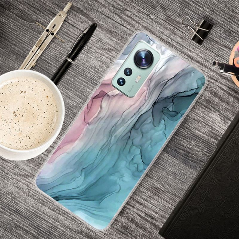 Coque Xiaomi 12 Pro Silicone Marbre Aquarelle