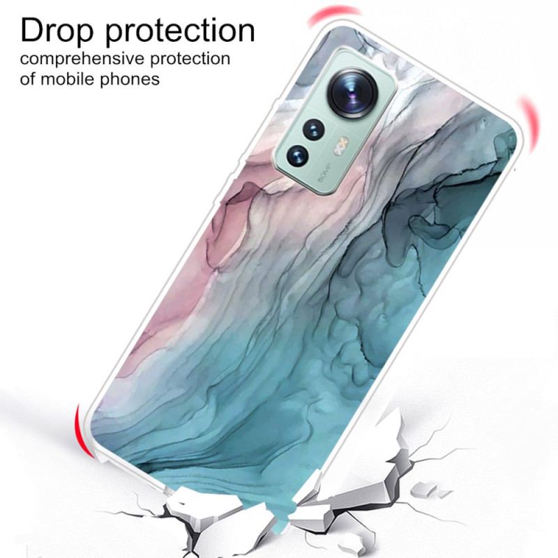 Coque Xiaomi 12 Pro Silicone Marbre Aquarelle