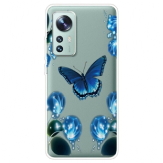 Coque Xiaomi 12 Pro Silicone Papillon Décliné