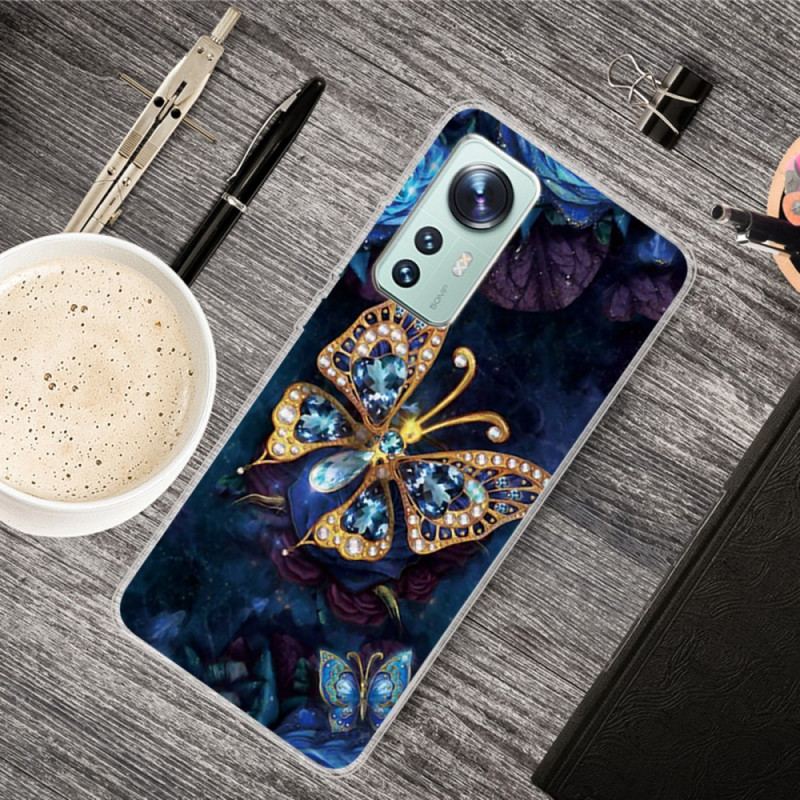 Coque Xiaomi 12 Pro Silicone Papillon Décliné