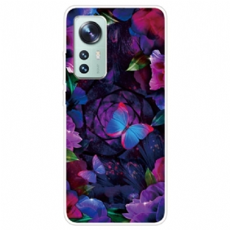 Coque Xiaomi 12 Pro Silicone Papillons