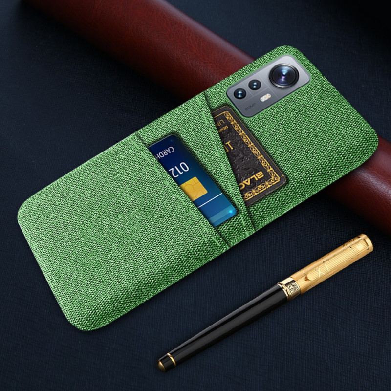 Coque Xiaomi 12 Pro Tissu avec Porte-Cartes