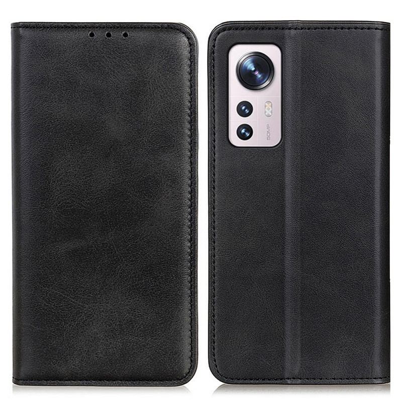 Flip Cover Xiaomi 12 Pro Cuir Fendu Élégance