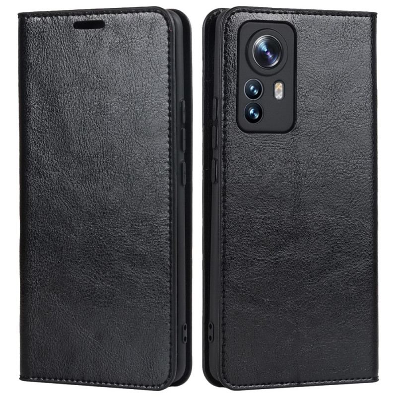 Flip Cover Xiaomi 12 Pro Cuir Véritable