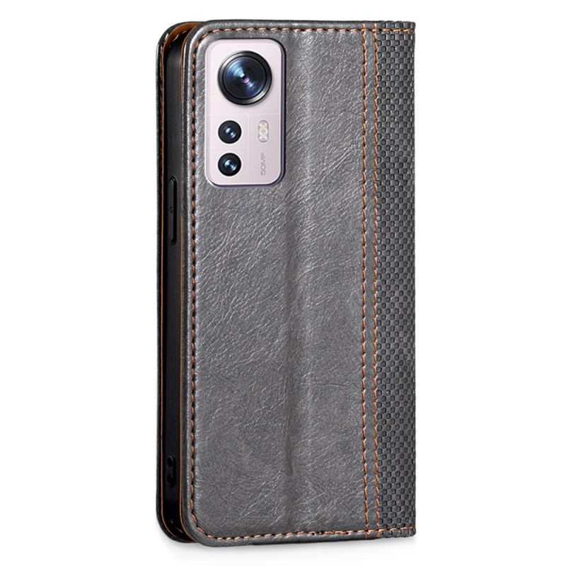 Flip Cover Xiaomi 12 Pro Effet Cuir Vintage