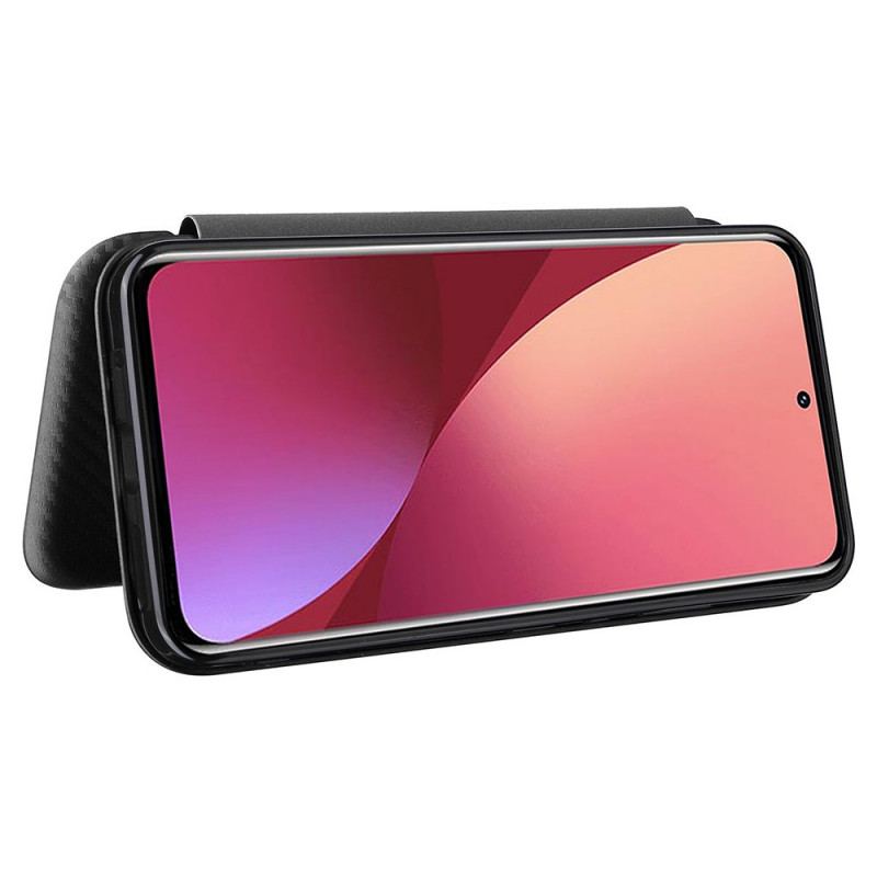 Flip Cover Xiaomi 12 Pro Silicone Carbone Coloré