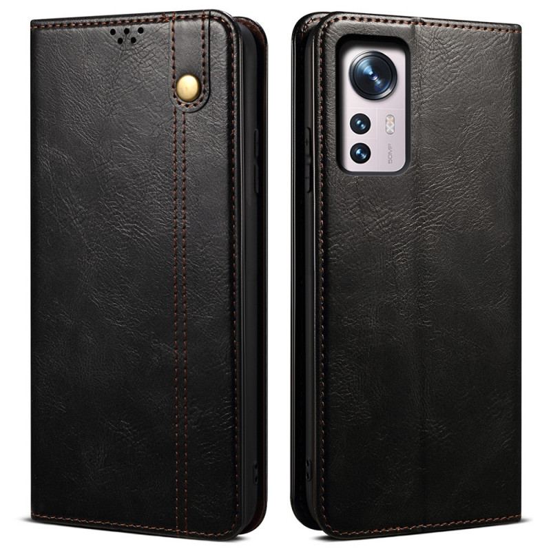 Flip Cover Xiaomi 12 Pro Simili Cuir Ciré