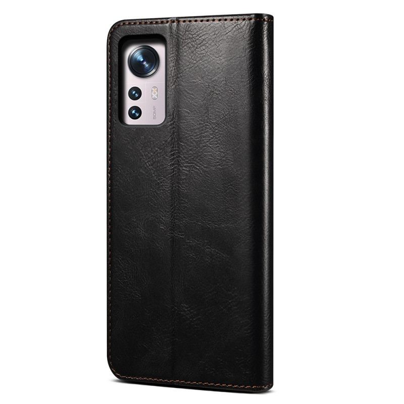 Flip Cover Xiaomi 12 Pro Simili Cuir Ciré