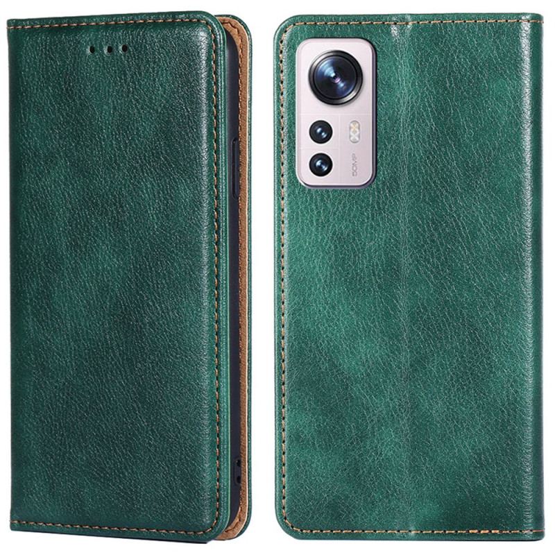 Flip Cover Xiaomi 12 Pro Simili Cuir Coutures