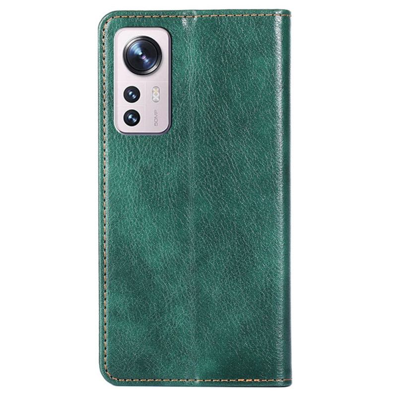 Flip Cover Xiaomi 12 Pro Simili Cuir Coutures