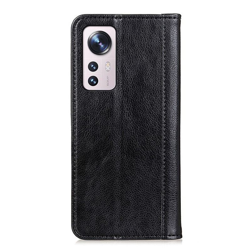 Flip Cover Xiaomi 12 Pro Version Coloré Cuir Fendu