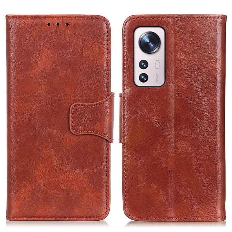 Housse Xiaomi 12 Pro Cuir Fendu Fermoir Réversible