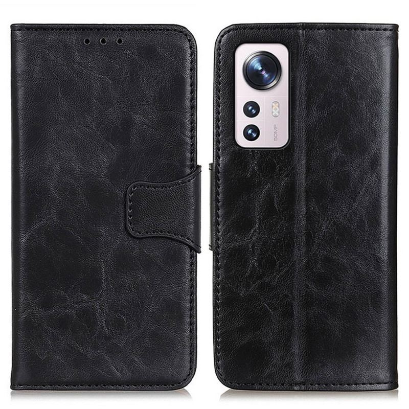 Housse Xiaomi 12 Pro Cuir Fendu Fermoir Réversible