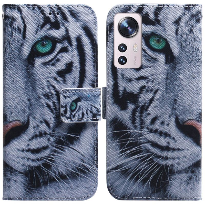 Housse Xiaomi 12 Pro Tigre Blanc