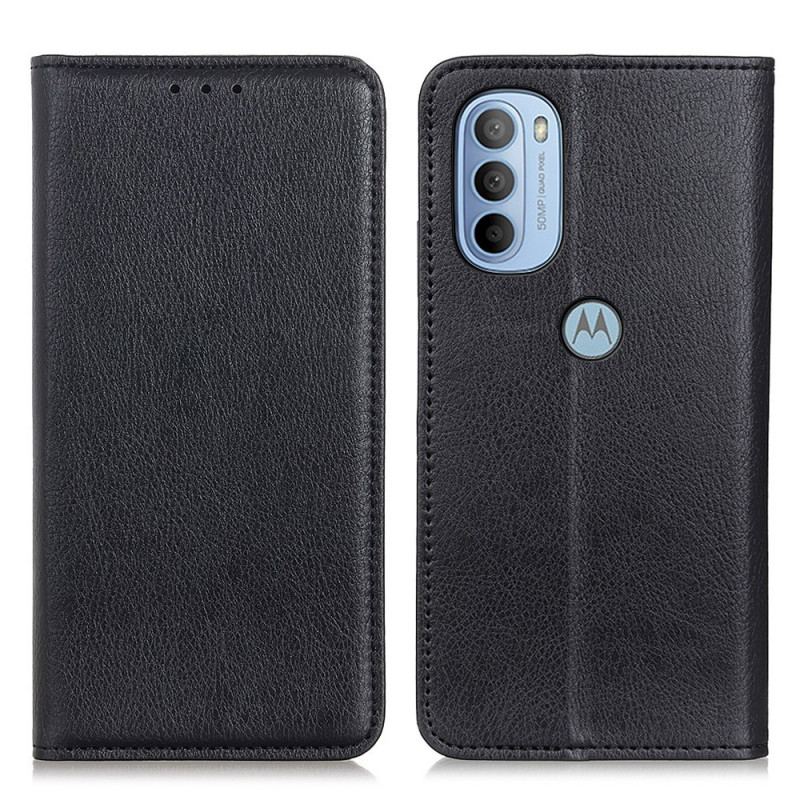 Flip Cover Moto G41 / G31 Cuir Fendu Mat