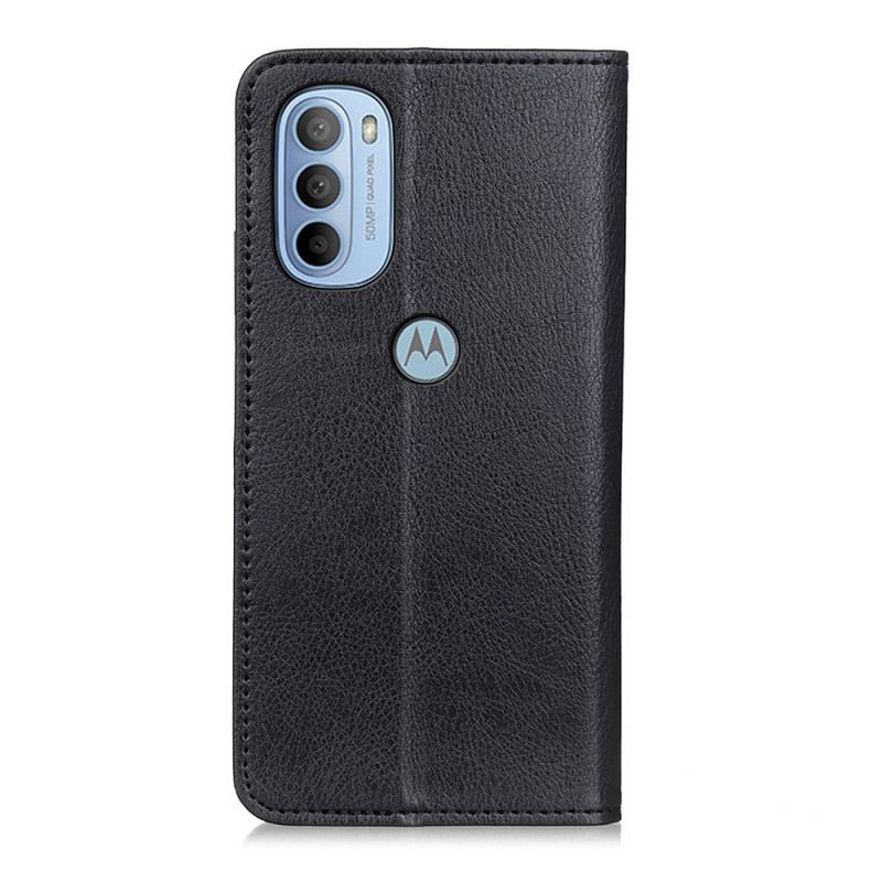 Flip Cover Moto G41 / G31 Cuir Fendu Mat