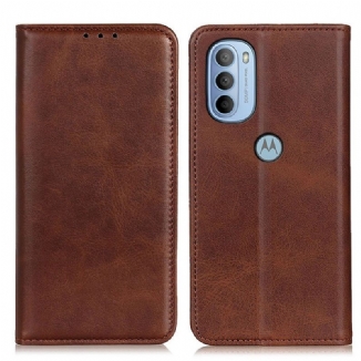 Flip Cover Moto G41 / G31 Cuir Litchi Fendu