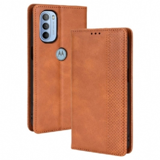 Flip Cover Moto G41 / G31 Effet Cuir Vintage Stylisé