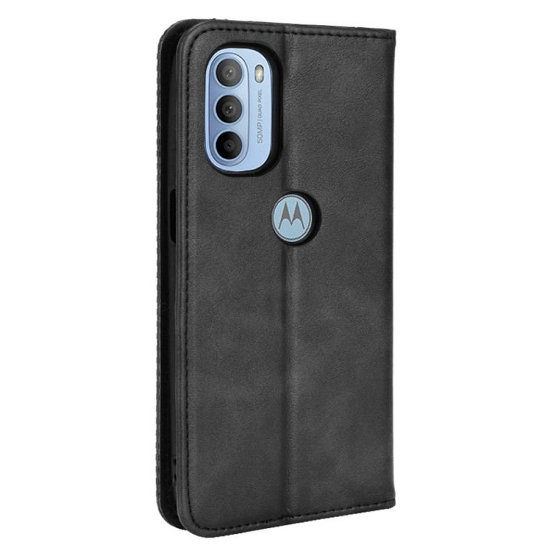 Flip Cover Moto G41 / G31 Effet Cuir Vintage Stylisé