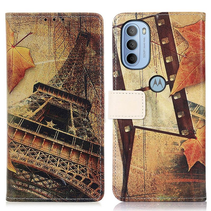 Housse Moto G$1 / G31 Tour Eiffel En Automne